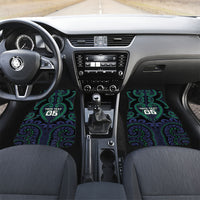 Custom Aotearoa Ngati Pikiao Car Mats Maori Tribal Pattern LT05 Set 2pcs - Front Green - Polynesian Pride