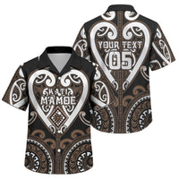Custom Aotearoa Kati Mamoe Family Matching Puletasi and Hawaiian Shirt Maori Tribal Pattern LT05 Son's Shirt Brown - Polynesian Pride