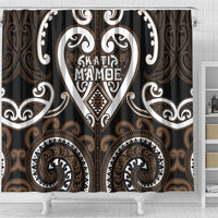 Aotearoa Kati Mamoe Shower Curtain Maori Tribal Pattern LT05 - Polynesian Pride