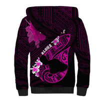 Personalized Hawaii Maui Sherpa Hoodie Polynesian Fish Hook Hibiscus Pink Version LT05 - Polynesian Pride