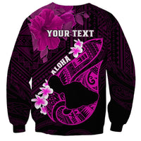 Personalized Hawaii Maui Sweatshirt Polynesian Fish Hook Hibiscus Pink Version LT05 - Polynesian Pride
