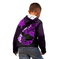 Hawaii Maui Kid Hoodie Polynesian Fish Hook Hibiscus Purple Version LT05 - Polynesian Pride