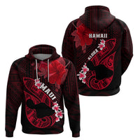 Hawaii Maui Hoodie Polynesian Fish Hook Hibiscus Red Version LT05 - Polynesian Pride