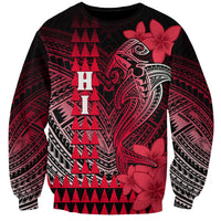 Personalized Hawaii Sweatshirt Hammerhead Shark Kakau Polynesian Tribal Red LT05 Unisex Red - Polynesian Pride