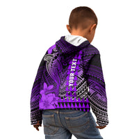 Personalized Hawaii Kid Hoodie Hammerhead Shark Kakau Polynesian Tribal Purple LT05 - Polynesian Pride