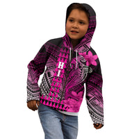 Personalized Hawaii Kid Hoodie Hammerhead Shark Kakau Polynesian Tribal Pink LT05 - Polynesian Pride