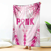 Breast Cancer Pink Out Blanket Polynesian Art Tattoo White Version LT05 - Polynesian Pride