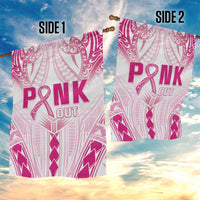 Breast Cancer Pink Out Garden Flag Polynesian Art Tattoo White Version LT05 - Polynesian Pride
