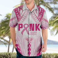 Breast Cancer Pink Out Hawaiian Shirt Polynesian Art Tattoo White Version LT05 - Polynesian Pride