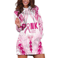 Breast Cancer Pink Out Hoodie Dress Polynesian Art Tattoo White Version LT05 White - Polynesian Pride
