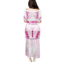 Breast Cancer Pink Out Puletasi Polynesian Art Tattoo White Version LT05 - Polynesian Pride