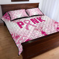 Breast Cancer Pink Out Quilt Bed Set Polynesian Art Tattoo White Version LT05 - Polynesian Pride