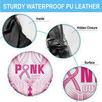 Breast Cancer Pink Out Spare Tire Cover Polynesian Art Tattoo White Version LT05 - Polynesian Pride