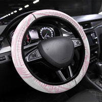 Breast Cancer Pink Out Steering Wheel Cover Polynesian Art Tattoo White Version LT05 Universal Fit White - Polynesian Pride