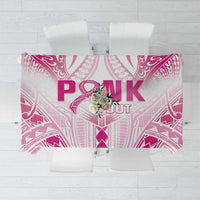 Breast Cancer Pink Out Tablecloth Polynesian Art Tattoo White Version LT05 White - Polynesian Pride