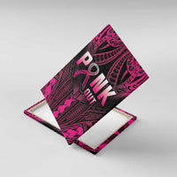 Breast Cancer Pink Out Canvas Wall Art Polynesian Art Tattoo Black Version LT05 With Frame Black - Polynesian Pride