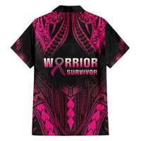 Breast Cancer Pink Out Family Matching Summer Maxi Dress and Hawaiian Shirt Polynesian Art Tattoo Black Version