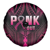 Breast Cancer Pink Out Spare Tire Cover Polynesian Art Tattoo Black Version LT05 - Polynesian Pride
