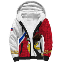 Personalized Philippines Sherpa Hoodie The Eight-Rayed Sun Bald Eagle Polynesian Pattern LT05 Unisex Red - Polynesian Pride