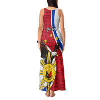 Personalized Philippines Tank Maxi Dress The Eight-Rayed Sun Bald Eagle Polynesian Pattern LT05 - Polynesian Pride