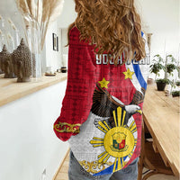 personalized-philippines-women-casual-shirt-the-eight-rayed-sun-bald-eagle-polynesian-pattern