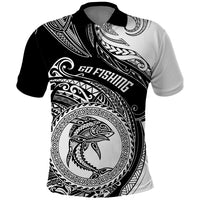Go Fishing Polo Shirt Polynesian Pattern LT05 Black - Polynesian Pride