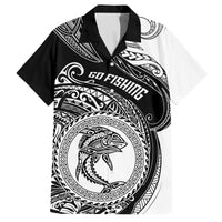 Personalized Go Fishing Hawaiian Shirt Polynesian Pattern LT05 Black - Polynesian Pride