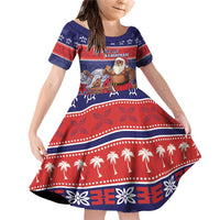 Samoa Christmas Family Matching Off Shoulder Short Dress and Hawaiian Shirt Samoan Santa Claus Manuia Le Kerisimasi
