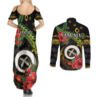 Love Vanuatu Christmas Couples Matching Summer Maxi Dress and Long Sleeve Button Shirt God Yumi Polynesian Tribal Pattern LT05 - Polynesian Pride