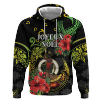 Love Vanuatu Christmas Hoodie God Yumi Polynesian Tribal Pattern LT05 Pullover Hoodie Black - Polynesian Pride