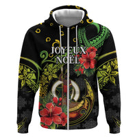 Love Vanuatu Christmas Hoodie God Yumi Polynesian Tribal Pattern LT05 Zip Hoodie Black - Polynesian Pride