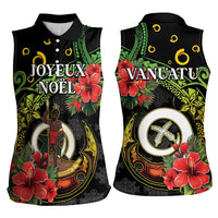 Love Vanuatu Christmas Women Sleeveless Polo Shirt God Yumi Polynesian Tribal Pattern