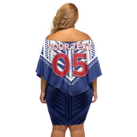 Super Toa Samoa Rugby Custom Family Matching Off Shoulder Short Dress and Hawaiian Shirt Warrior Spirit LT05