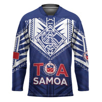Super Toa Samoa Rugby Custom Hockey Jersey Warrior Spirit LT05 Unisex Blue - Polynesian Pride