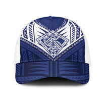 Super Toa Samoa Rugby Mesh Trucker Cap Warrior Spirit LT05 One Size White Blue - Polynesian Pride
