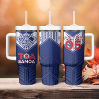 Super Toa Samoa Rugby Custom Tumbler With Handle Warrior Spirit LT05