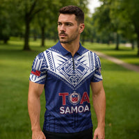 Super Toa Samoa Rugby Custom Zipper Polo Shirt Warrior Spirit LT05
