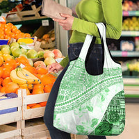 Hawaiian Tapa Grocery Bag Traditional Vintage Pattern Green