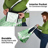 Hawaiian Tapa Grocery Bag Traditional Vintage Pattern Green