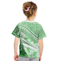 Hawaiian Tapa Kid T Shirt Traditional Vintage Pattern Green LT05 - Polynesian Pride