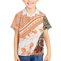 Hawaiian Tapa Hawaiian Shirt Traditional Vintage Pattern Orange LT05 - Polynesian Pride