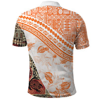 Hawaiian Tapa Polo Shirt Traditional Vintage Pattern Orange LT05 - Polynesian Pride
