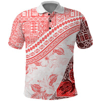 Hawaiian Tapa Polo Shirt Traditional Vintage Pattern Red LT05 Red - Polynesian Pride