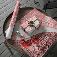 Hawaiian Tapa Wrapping Paper Traditional Vintage Pattern Red LT05 - Polynesian Pride