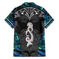 New Zealand Aotearoa Family Matching Off The Shoulder Long Sleeve Dress and Hawaiian Shirt Maori Taniwha Paua Shell