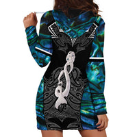 New Zealand Aotearoa Hoodie Dress Maori Taniwha Paua Shell