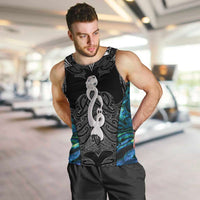 New Zealand Aotearoa Men Tank Top Maori Taniwha Paua Shell LT05 Black - Polynesian Pride