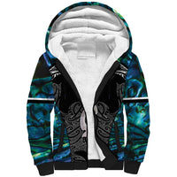 New Zealand Aotearoa Sherpa Hoodie Maori Taniwha Paua Shell LT05 Unisex Black - Polynesian Pride