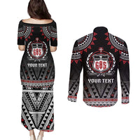 Personalised Samoa Black Saturday Couples Matching Puletasi and Long Sleeve Button Shirt Samoa For Samoans LT05 - Polynesian Pride