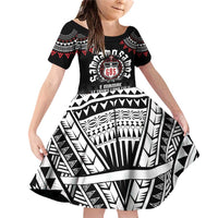 Personalised Samoa Black Saturday Family Matching Off Shoulder Short Dress and Hawaiian Shirt Samoa For Samoans